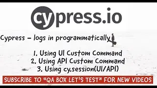 Cypress - logs in programmatically - Examples of both UI and API - With and Without cy.session()