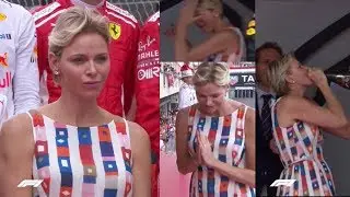 Fabulous Princess Charlene emotions at F1 Monaco GP 2018.