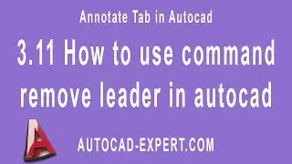 3.11 How to use command remove leader in autocad