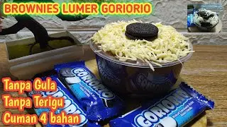 BROWNIES LUMER GORIORIO || Cuman 4 Bahan Tanpa Terigu Tanpa Gula Takaran Sendok