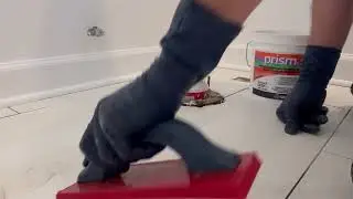 Using Custom Building Products SCG grout on a small bathroom floor