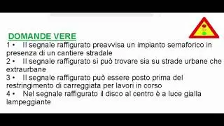 Patente in arabo:domande vere e false segnali temporanei شرح بالعربيةللرخصة الايطالية