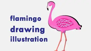 quick flamingo bird drawing | illustration