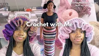 CROCHET WITH ME | Ruffle Hats, Maxi-skirt + how I built my website, yarn shopping,