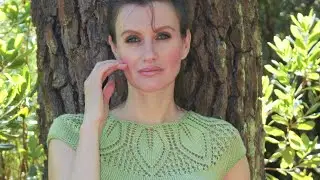 Элегантный летний топ с ажурными листьями 🧶 Elegant Summer Lace Top with Leaf Motifs | Knitting