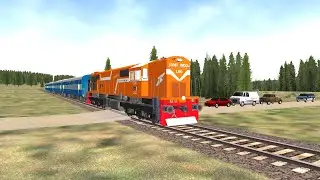 Shakti Passenger train at unnamed level crossing in Indian train simulator  | Copyright free train