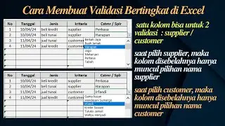 Cara Membuat Data Validasi Bertingkat di Excel