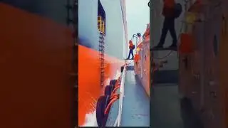Boarding a ship in the middle of the sea