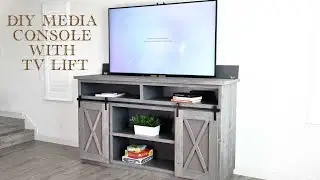 How to Build a DIY Farmhouse Media Console with a TV Lift