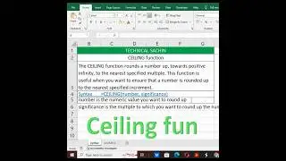 CEILING function || Excel || ms excel || Microsoft excel || excel online || excel in hindi