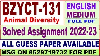 bzyct 131 solved assignment 2022-23 / bzyct 131 solved assignment 2023 English / ignou bscg solved