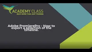 Adobe PremierePro   how to export a selection of the timeline