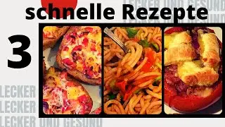 3 schnelle Rezepte //überbackene Tomaten, Udon Nudeln, Bistro Baguette //veganes Mittag o.Abendessen