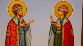 Рукописная икона Борис и Глеб
