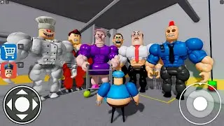 Playing As Tiny Barry vs All Giant Muscle Bosses Mode in Barry's Prison Run Obby Walkthrough Roblox