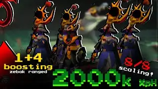 NERFED*~ 2M XpH 🐊 Zebak Ranged Training 1+4 alts (solo)
