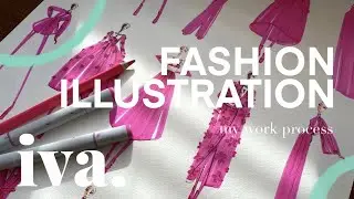 My Illustrating Process / Big Scale Valentino Illustration / Fashion Illustration  |  Studio Iva