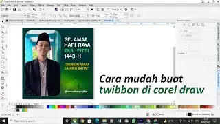 Cara mudah buat twibbon idul fitri 2022 di corel draw