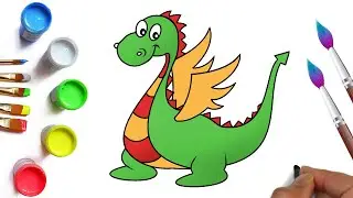 How to draw a dragon easily in stages, beautiful cute drawings for beginners and drawing with kids