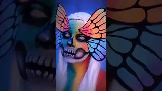 Rainbow Butterfly Skull 💀 #makeup #sfx #butterflymakeup #rainbowmakeup #sfxartist