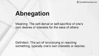 Abnegation Meaning