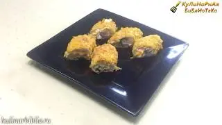куриный ролл с сыром в панировке из чипсов🍴😋