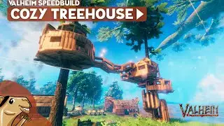 Cozy Tree House - Double Treehouse Design - Valheim Speedbuild
