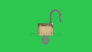 stock footage lock open with the key green screen