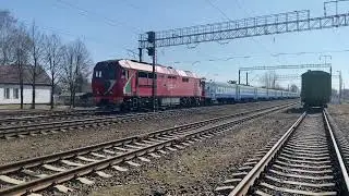ТЭП70БС и ЭР9Т прибывают на ст.Михановичи