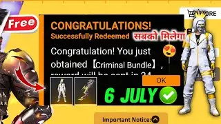 FREE FIRE REDEEM CODE TODAY 6 JULY REDEEM CODE FREE FIRE | FF CODE TODAY 6 JULY