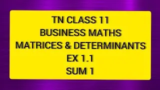 TN Class 11 Business Maths  Matrices & Determinants Ex 1.1 Sum 1