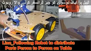 Line Following Robot to Sort Parts on Table | Obstacle Avoiding | Urdu Hindi @chipautomation