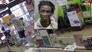 Robber drops to his knees to pray after getting locked in Houston store