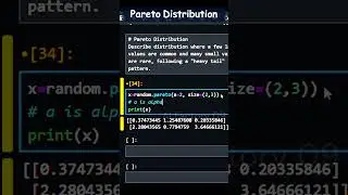 Pareto Distribution , random number in numpy with python #short #python #education #numpy #array #ai