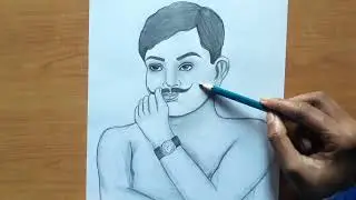 How to draw Chandrasekhar Azad pencil Sketch | How to draw Chandrasekhar Azad with dots