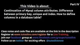 Difference between Primary key, Unique and Index in MySql