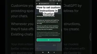 How to set custom instructions in ChatGpt | ChatGpt New Update | ChatGpt #shorts #2023 #ai #chatgpt