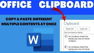 Clipboard in MS word (Learn how to use clipboard)