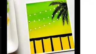Easy Oil Paint Silhouette Painting Ideas for Beginners / Oil Paint String lights Painting