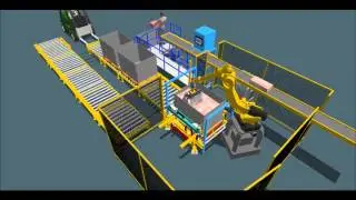 Fanuc Articulated Arm: Bale Stacking 3D Simulation
