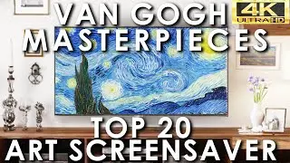 Van Gogh Art Slideshow Top 20 Masterpieces | Famous Paintings Screensaver | No Sound 4K UHD