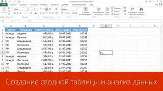 Excel Создание сводной таблицы и анализ данных