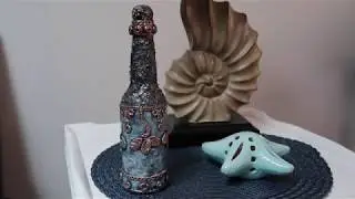 DIY- Como Decorar y  Reciclar Botella de Vidrio - How to Decorate a Simple Glass Bottle