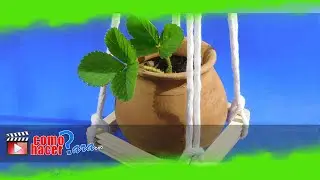 Porta Macetas Colgante con Palitos de Helado - Colgador de Macetas Casero