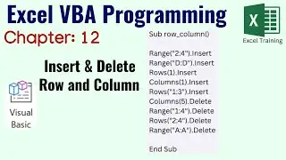 Insert and Delete Row Column in VBA | Macro and VBA Chapter 12