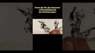 Draw the 60 -bit character of Genshinimpact on sanitary paper