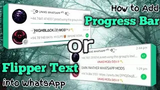 How to Add Text Filpper or Progress Bar in to Conversation row in Home of WhatsApp || Tutorial 18 ⚙