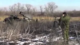 ДНР из града по укропам   Donetsk salavage fire hail military forces of Ukraine