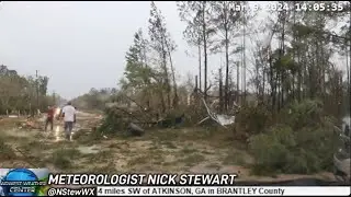 LIVE  Nahunta, Georgia Tornado and Damage REPLAY (Storm Chase March 9, 2024)