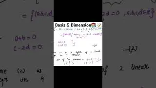 Basis and Dimension important questions #viralmaths #csirnetmaths #viralmathematics #viralshorts